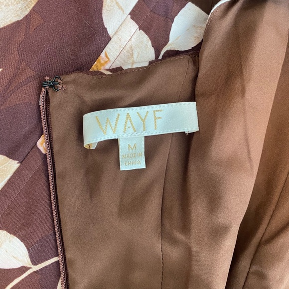 Wayf Brown and Cream Floral Midi Dress - Picture 4 of 5